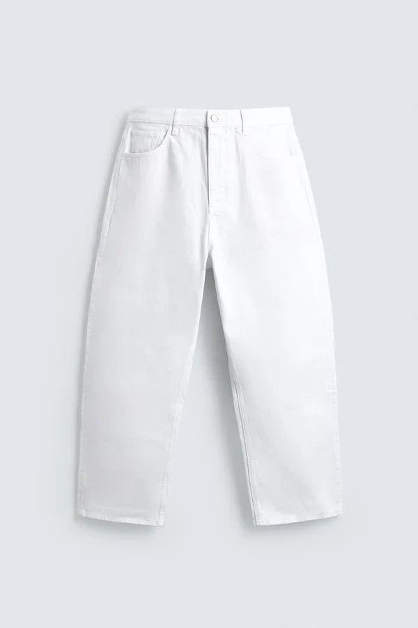 TAPERED WIDE-LEG JEANS